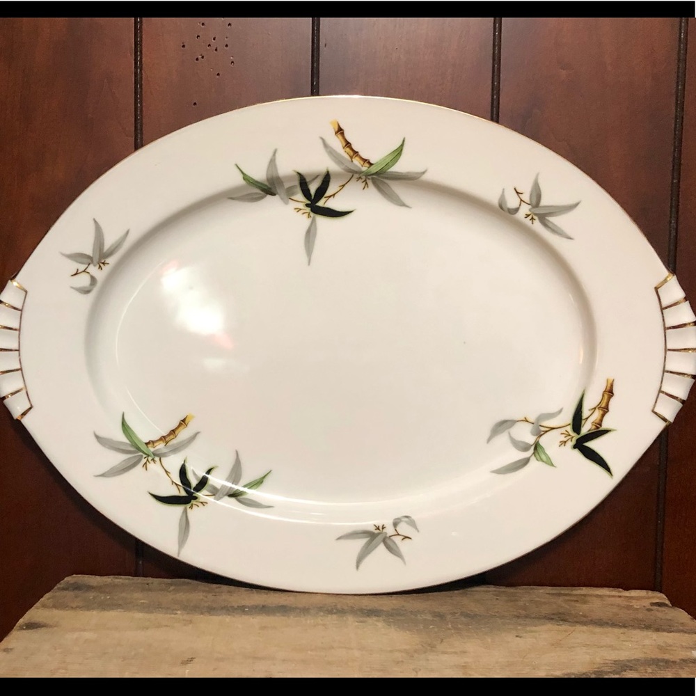 Vintage Narumi Black Bamboo Platter